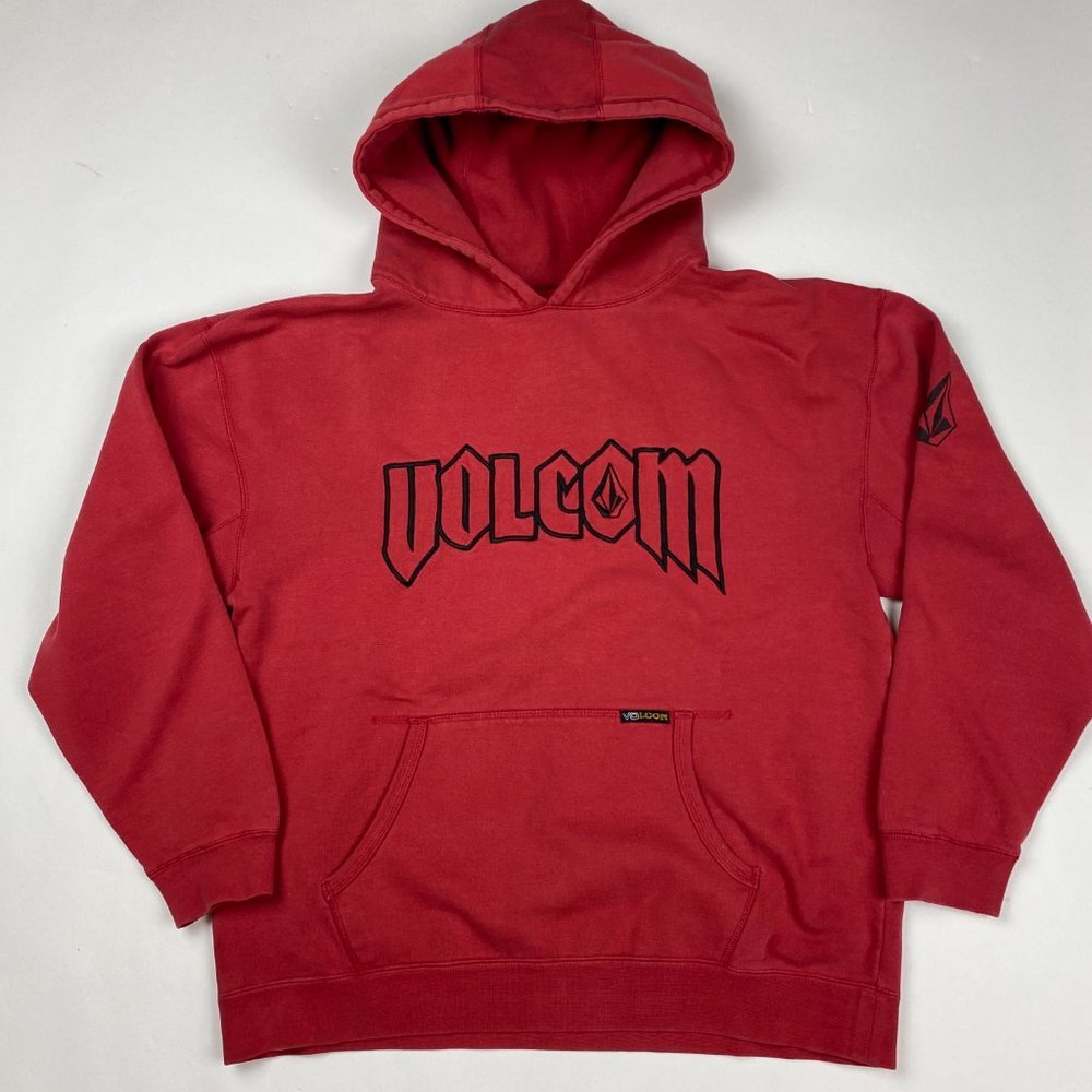 Volcom Hoodie Women's XL Red Cotton Skater Skateboard